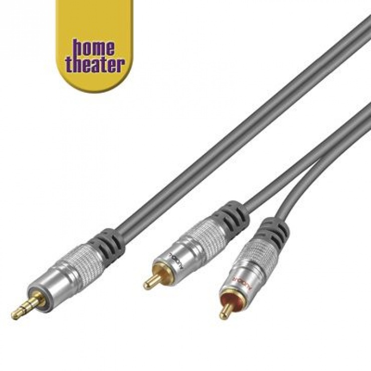 Imagine Cablu Home Theater HQ jack 3.5mm la 2 x RCA 10m T-T, HT 90-1000